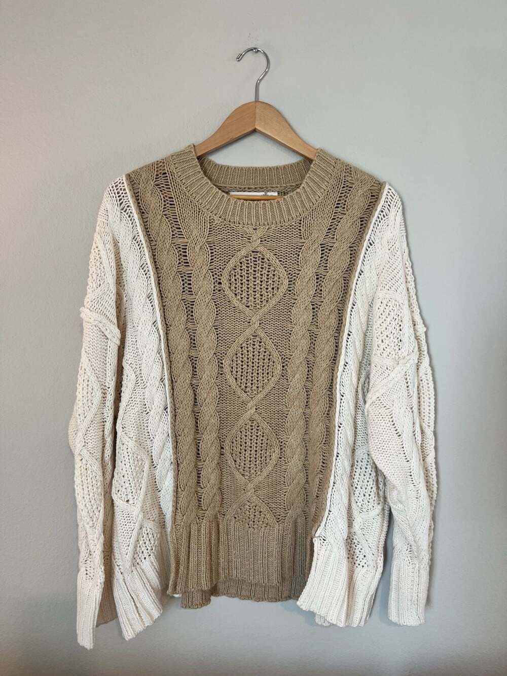 Altar'd State,Colorblock Cable Knit Sweater,Cottagecore,Boho,Coastal GrandmaXS/S